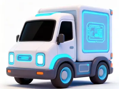 Futuristic Stylized Delivery Vehicle 3D Model Low-poly 3D model