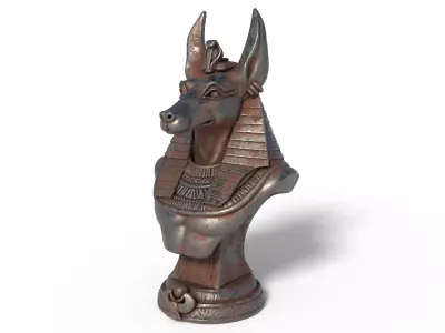 Anubis bust Low-poly 3D model