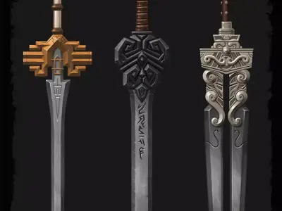 Swords Set sword Low-poly 3D model