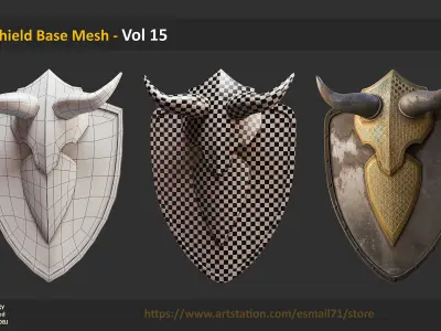 30 Shield Base Mesh - Vol 15 Low-poly 3D model