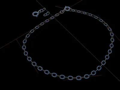 Basic jewelry chain part set with a blender native rig 3D model
