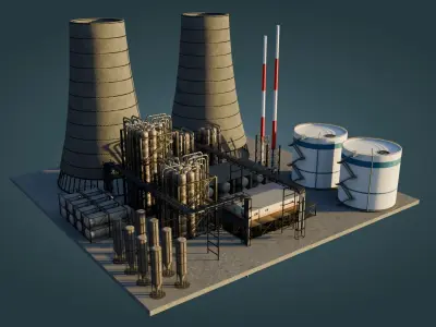 Refinery Unit  - Game Ready - PBR Low-poly 3D model