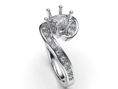 solitaire with ring sizes  9 part S65 3D print model