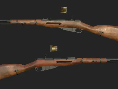 Mosin Nagant Low-poly 3D model get