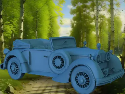 Vintage Classic Convertible Car Oldtimer 3D print model