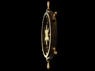 Wooden Sailing Ship Wheel 3D model