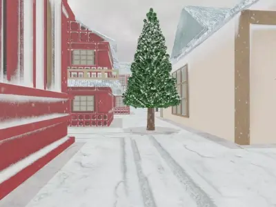Winter Village 3D model order