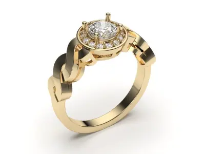 solitaire with ring sizes  8 part S119 3D print model