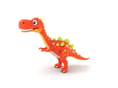 Playful Dino Orange model pack Low-poly 3D model