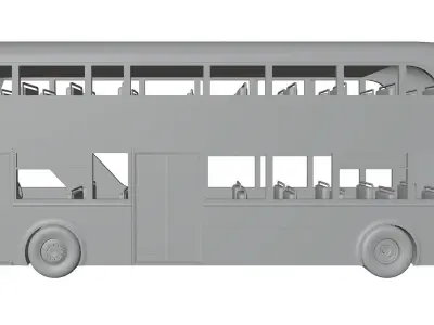 Double-decker bus unbranded 3D model