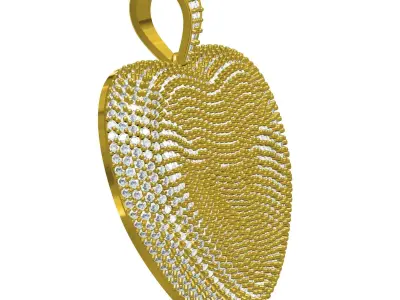 Unique Full Diamond Heart Pendant 3D print model