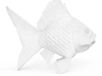 Gold fish Low-poly 3D model buy
