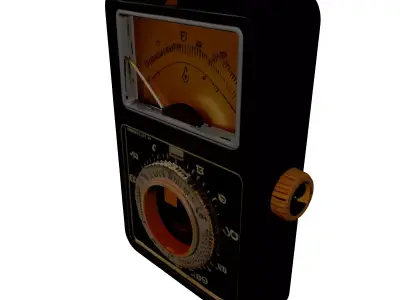 Retro Analog Tech Meter Device 3D model
