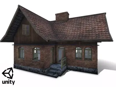 Polish Country Cottage Low-poly  Free low-poly 3D model