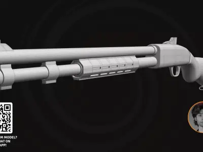 3D Model Mossberg 590 - Professional Police Tactical Shotgun 3D model