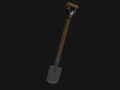 Lowpoly Shovel Low-poly 3D model