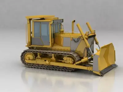 Bulldozer for construction sight 3D model