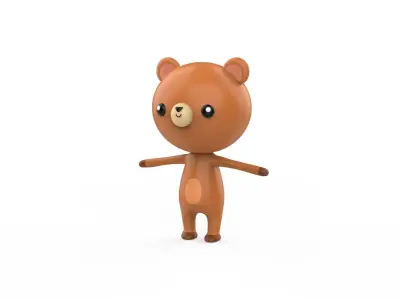Stylized Character Bear v001  Low-poly 3D model