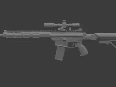 futuristic gun Low-poly 3D model