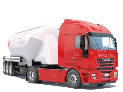 Iveco Stralis with silo 3D model