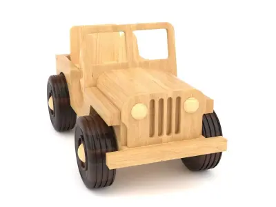 Wooden toy car 37 3D model