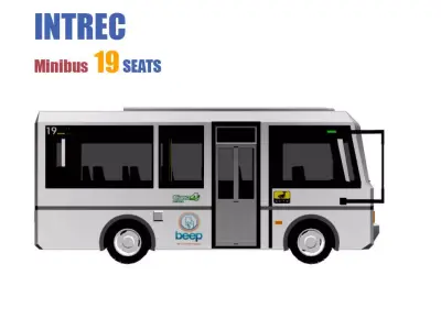 Minibus 19 SEATS Low-poly 3D model
