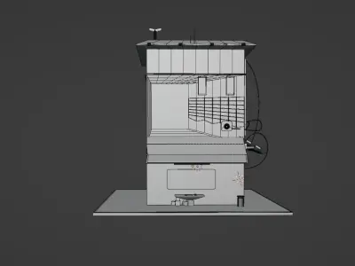 Cyberpunk Slum Building Free low-poly 3D model