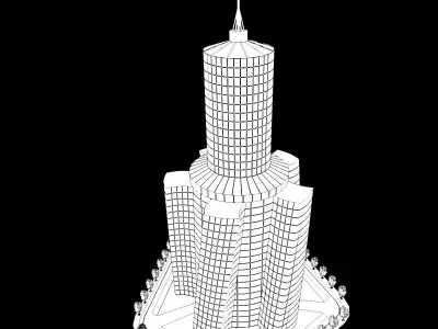 skyscraper detroit - detroit Free 3D model