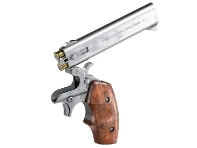 PBR American Derringer Model 6 Low-poly 3D model