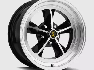 Legendary Wheel Co GT9 Alloy Wheel 17x8 BlackMachined 1965-1973 3D model