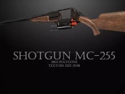 Shotgun MC-255 Low-poly 3D model