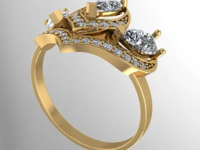 Women Diamond Ring 3D print model