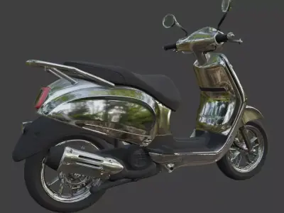 Vintage Retro Scooter 3D Model 3D model 3
