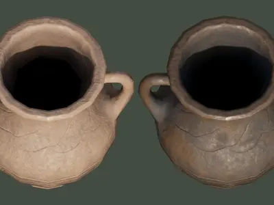 Ancient Ceramic Vase dusty antique pottery Low-poly 3D model