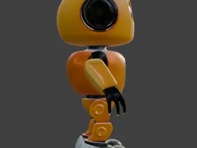 Human Robot 3D Model Sci-Fi Android Character Low-poly 3D model