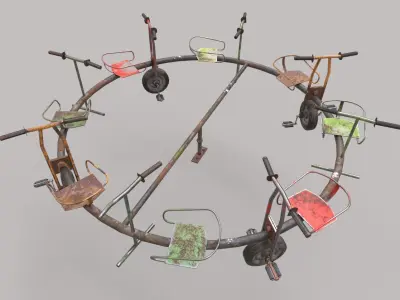 Old Bicycle Merry-Go-Round 3D model