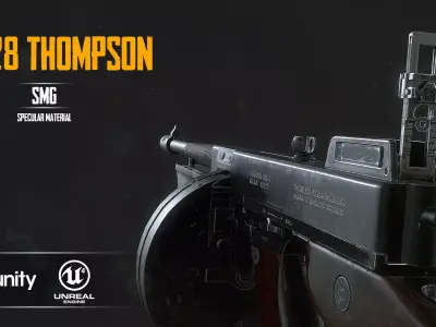 M1928a1 Thompson Low-poly 3D model