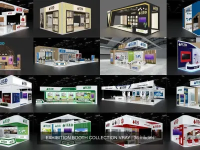 EXHIBITION BOOTH COLLECTION VRAY 3D Model Pack