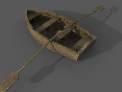 Fishermans boat PBR low-poly game ready Low-poly 3D model