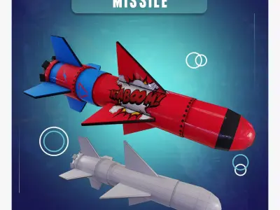 Missile Low-poly 3D model buy