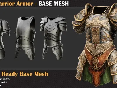 20 Warrior Armor BASE MESH - VOL 14  3D model