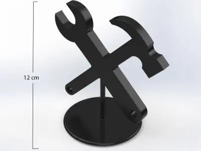 Hammer and Wrench key figure Free 3D print model