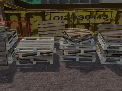 pallet bundle Low-poly 3D model