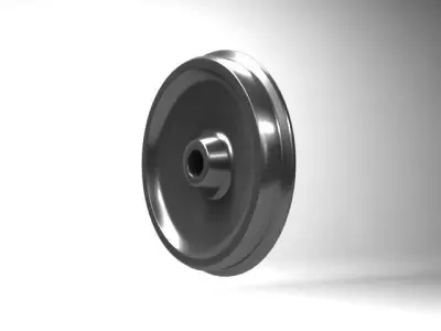 Train Wheel Low-poly 3D model