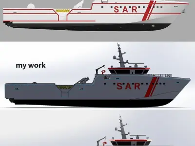 SAR ship 3D model