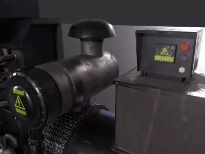 Industrial electric generator Free low-poly 3D model