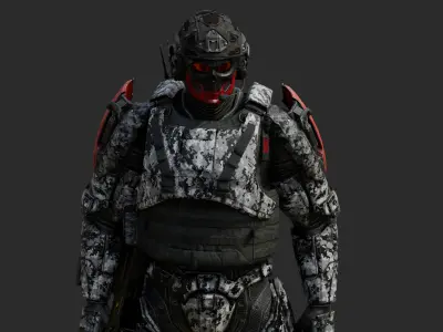 UE4 Game Ready Skeleton and Custom Rig Low-poly 3D model