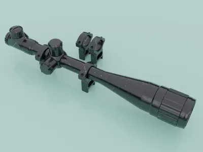 Sniper Gun Telescope Low-poly 3D model