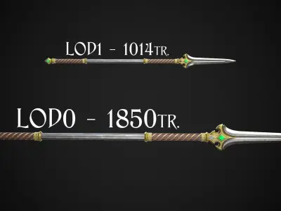 Spear and Glaive A3 Low-poly 3D model