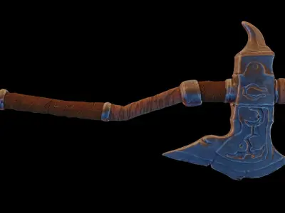 Stylized Axe - WarAxe - 4K Textures Low-poly 3D model